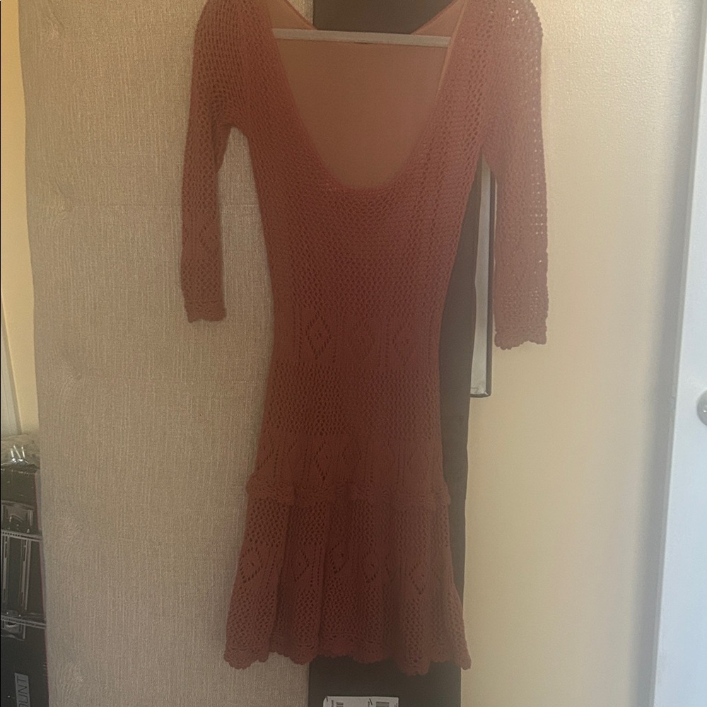 Moda International Terracotta Long Sleeve Dress
